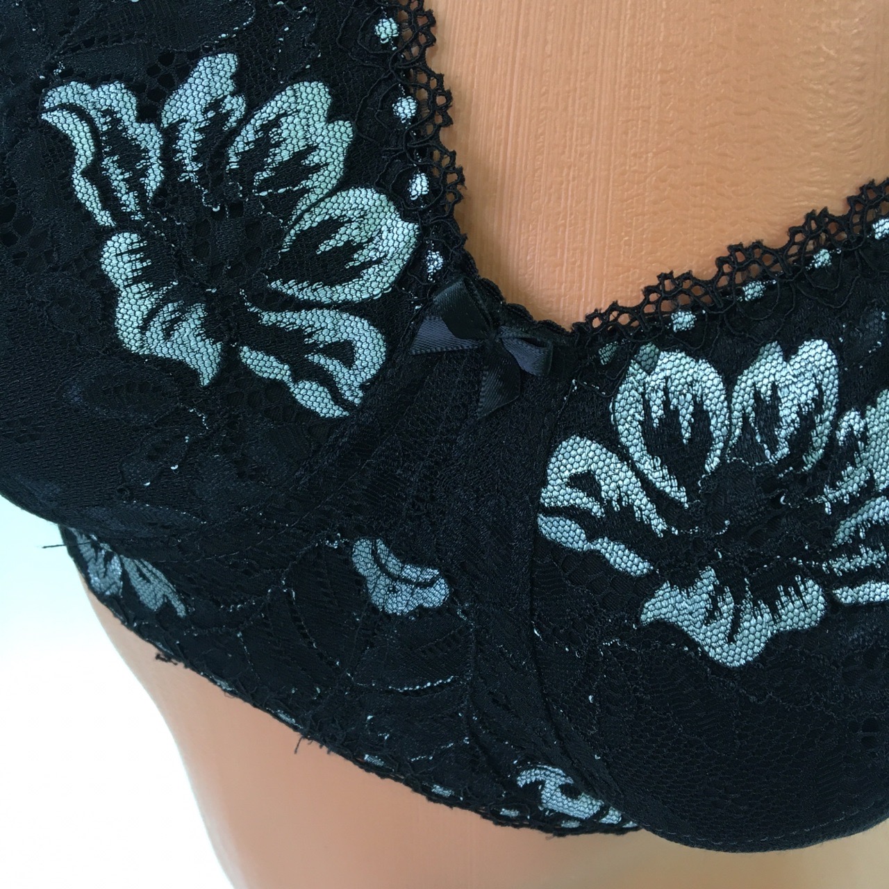 Бюстгальтер 80В черный с серым 0182у-07  фото 2