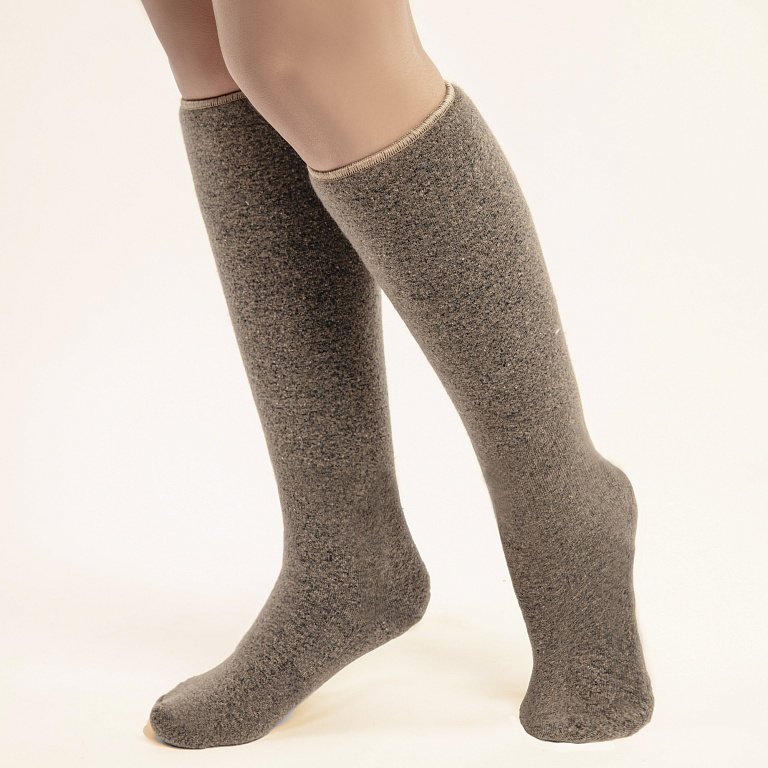 Гольфы меховые стрейч, шерсть натуральная, цвет коричневый фото 1