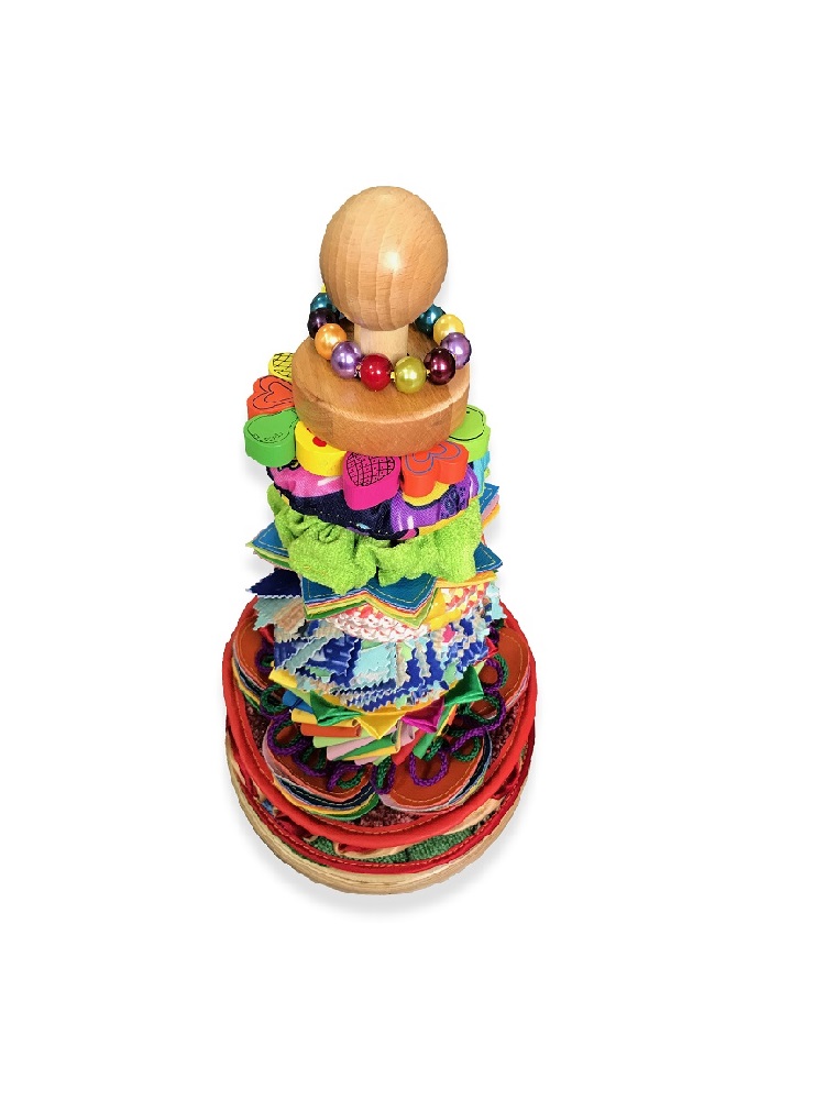 Тактильная пирамида, высота 40см, диаметр 12 см фото 1