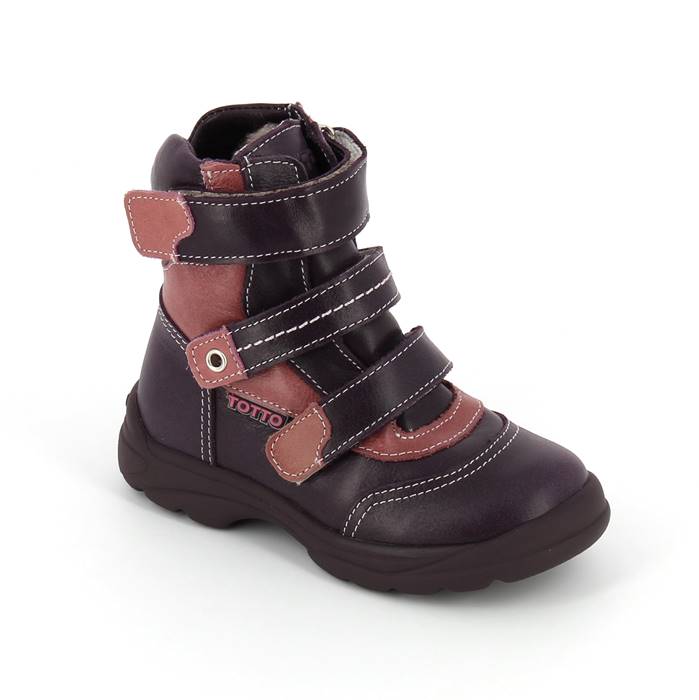 Ботинки зимние с натуральным мехом для девочки Тотто 210-МП-056,021, цвет сирень фото 1
