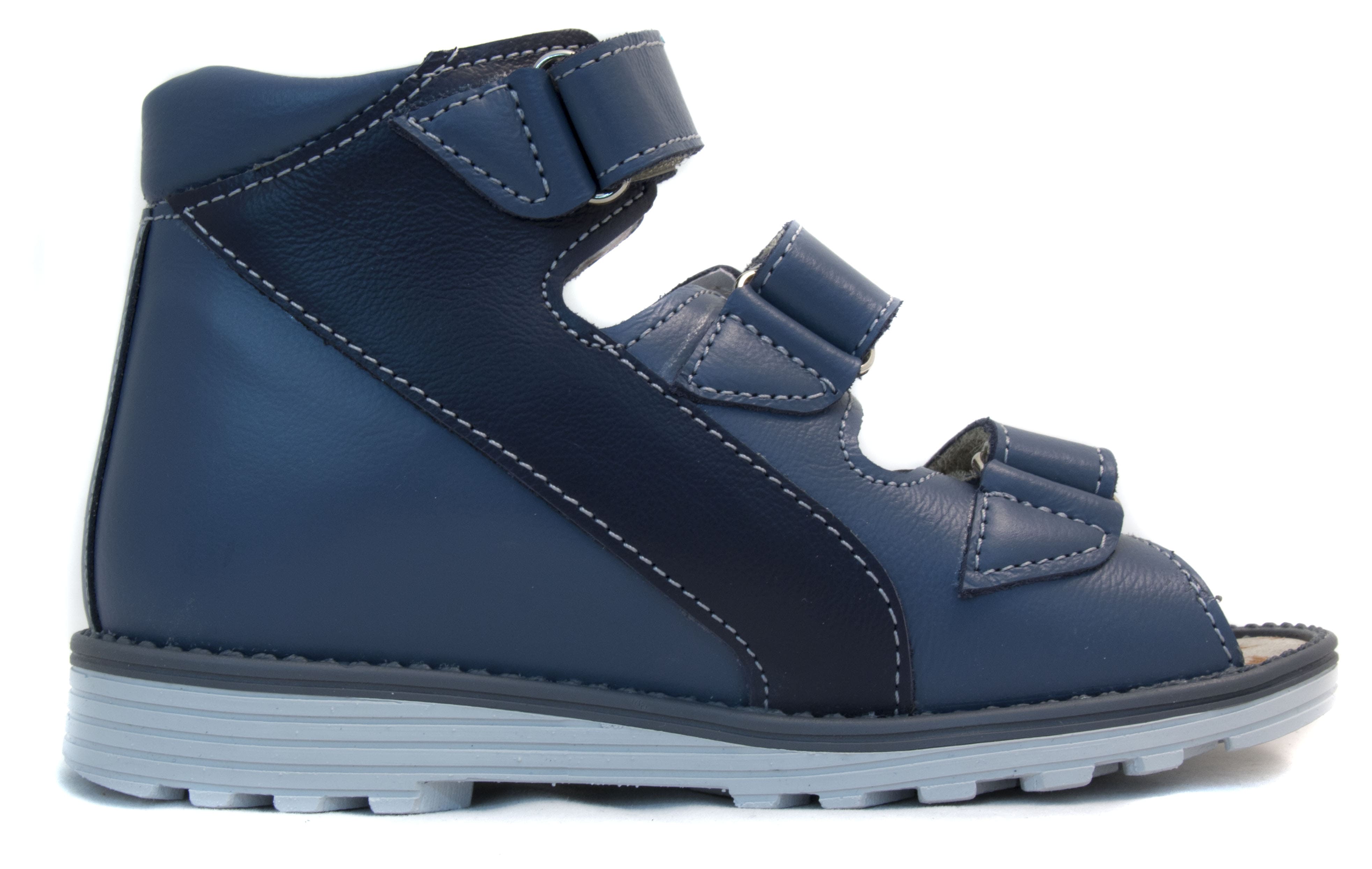 Сандалии детские ортопедические с открытым носом Орфея Б3-149-211-215-1 кожаные синие фото 4