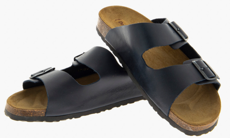 Сандалии мужские из натуральной кожи, с пробковой анатомической стелькой, синие Сурсил Орто 1718U-2 фото 3