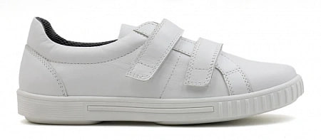 Кеды ортопедические женские кожаные Ортомода 61143-Х-605 увеличенной полноты белые фото 4