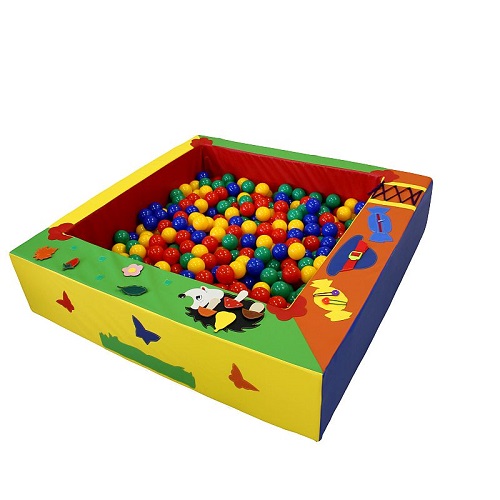 Сухой бассейн квадратный с дидактикой 130*130*30 фото 1